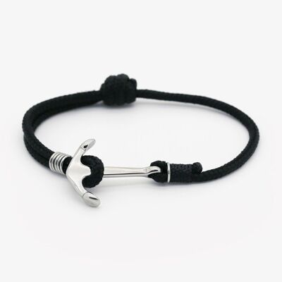 Bracelet ancre homme minimaliste - Men-Korn - Noir