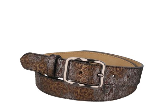 Gürtel Damen Leder Vulcano animal print braun