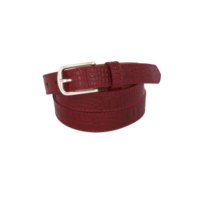 Belt Woman Leather Cocco Opaco Red