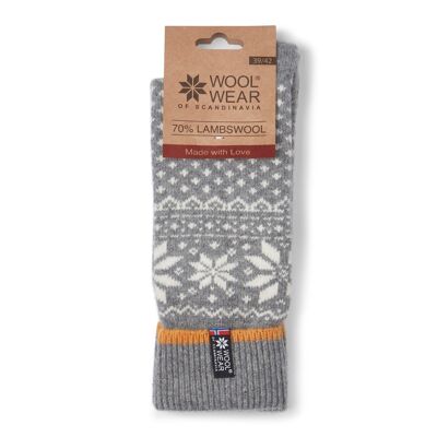 THE LAMBSWOOL Norwegian Wool Socks - Grey