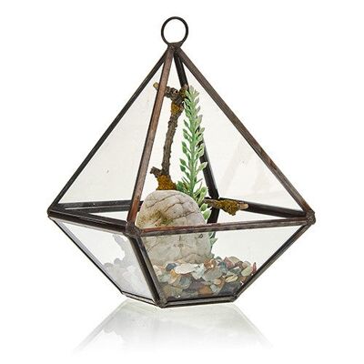 Terrarium en verre - Petit losange (10x10x14cm)