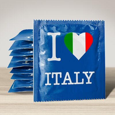 Kondom: Ich liebe Italien voller Blau