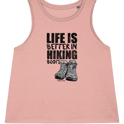 LIFE IS BETTER IN HIKING BOOTS Organic Sleeveless Tank Top [WOMEN]
