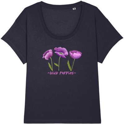 WILD PURPLE POPPIES Chiller T-Shirt aus Bio-Baumwolle [DAMEN]