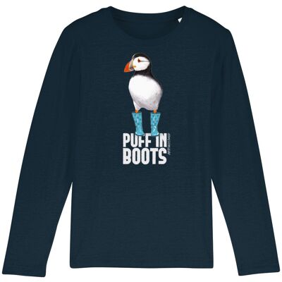 PUFF IN BLUE BOOTS Camiseta orgánica de manga larga [NIÑOS-UNISEX]