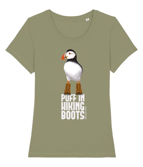 PUFF IN HIKING BOOTS Organic Fitted T-Shirt [WOMEN]