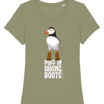 PUFF IN HIKING BOOTS Organic Fitted T-Shirt [WOMEN]