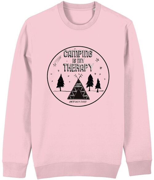 CAMPING IS MY THERAPY Organic Fitted Crew Sweatshirt [UNISEX]