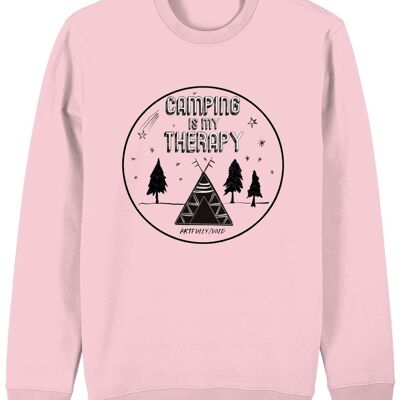 CAMPING IST MEINE THERAPIE Organic Tailliertes Rundhals-Sweatshirt [UNISEX]