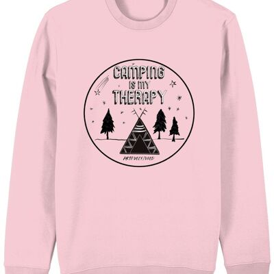 CAMPING IS MY THERAPY Sudadera orgánica entallada [UNISEX]