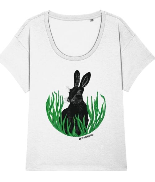 HARE IN THE GRASS Organic Chiller T-Shirt [WOMEN]