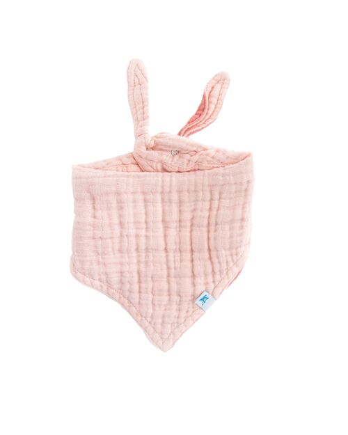 LU - Cotton Muslin Reversible Bandana Bib - Rose Petal