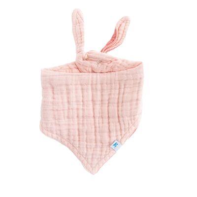 LU - Babero bandana reversible de muselina de algodón - Pétalo de rosa