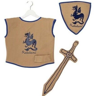 Costume kit knight beige and royal blue in cotton