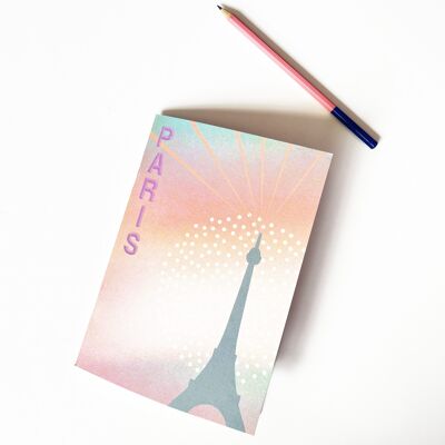 Carnet Paris papier recyclé format A5, tour Eiffel