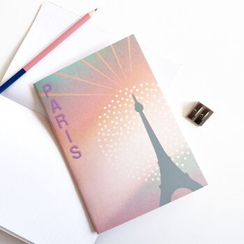 Carnet Paris papier recyclé format A5, tour Eiffel 2