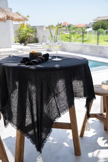 La Nappe en Lin - Noir - 150x250 8