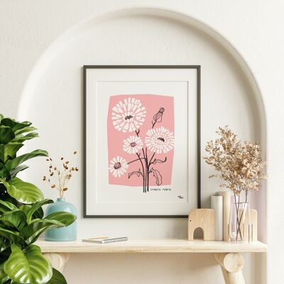 Pink flower poster