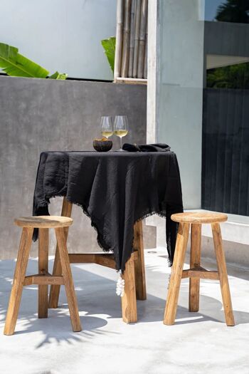 La Nappe en Lin - Noir - 150x150 6