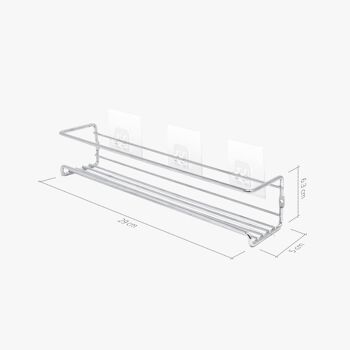 Organisateur d'Épices Mural à 2 Niveaux - Argent 3