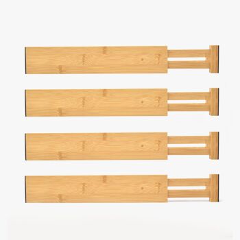 Séparateur de tiroir en bambou extensible 4pcs 1