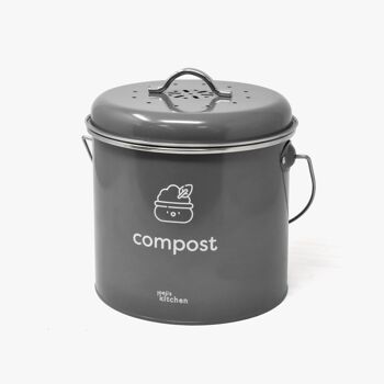 Petit bac à compost de cuisine 3L avec filtres à charbon 1