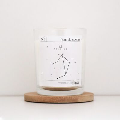 NATURAL SCENTED CANDLE "ASTROLOGY SIGN" Transparent N°1 Cotton flower With