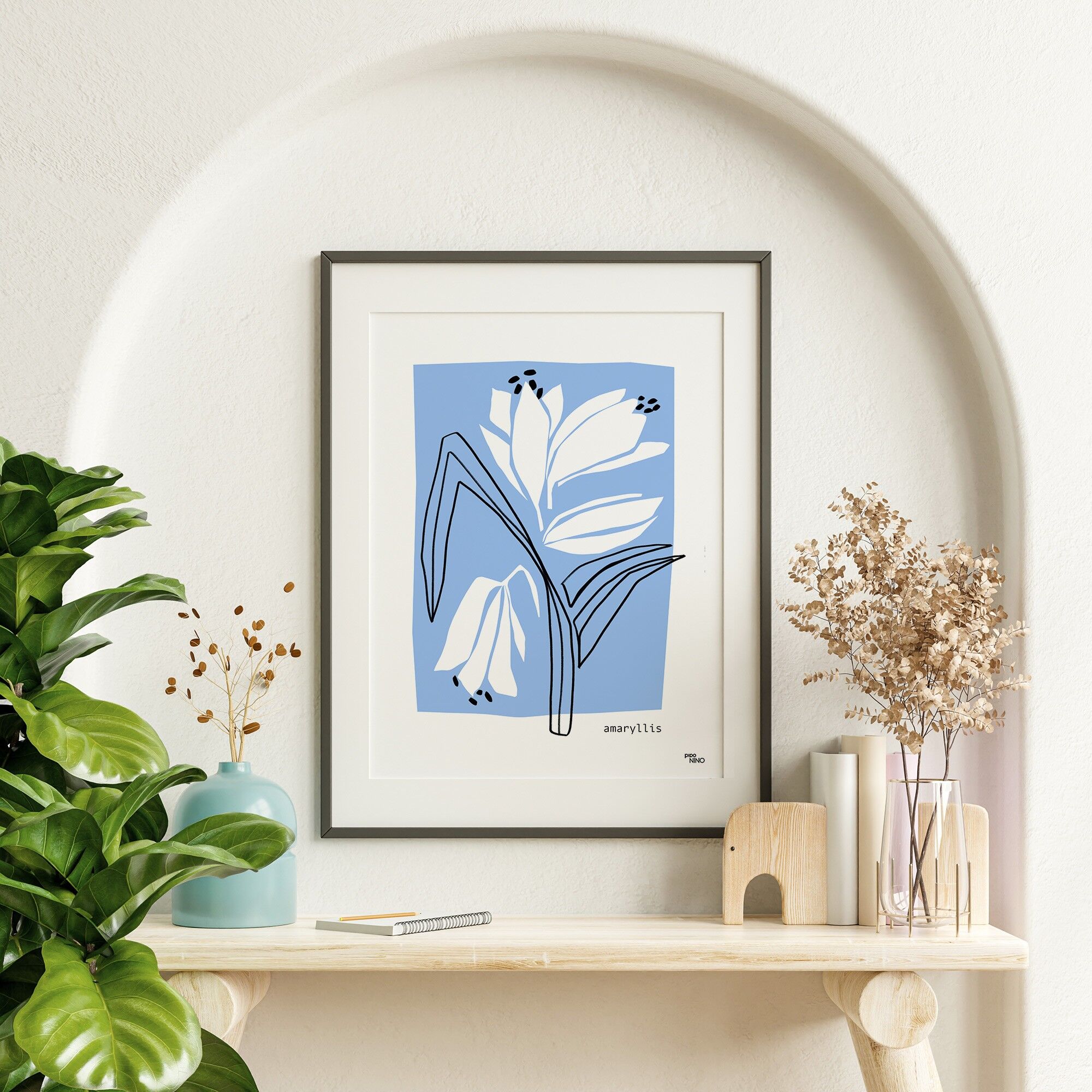 Poster di fiori blu