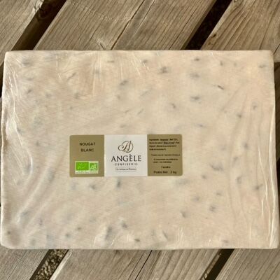 Torrone bianco semplice con Miele All Flowers. Pane sfuso da 2 kg.