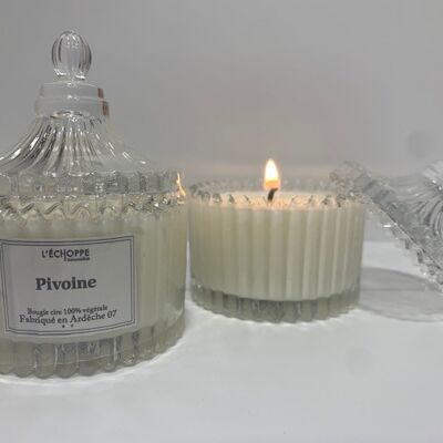 PEONY SCENTED CANDLE - 100% VEGETABLE SOYA WAX - BONBONNIERE 70 G