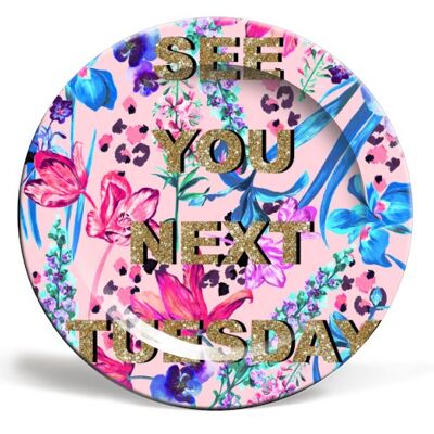 Plates 'SEE YOU NEXT TUESDAY IN PALE PIN