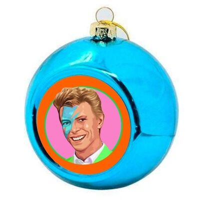 Christmas Baubles 'David on orange'