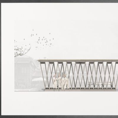 Loggia d'Ombra - A1 (59,4 x 84,1 cm) - N° ../10, Black brushed aluminium
