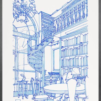 Library I - A2 (42 x 59,4 cm) - N° ../12, Natural oak