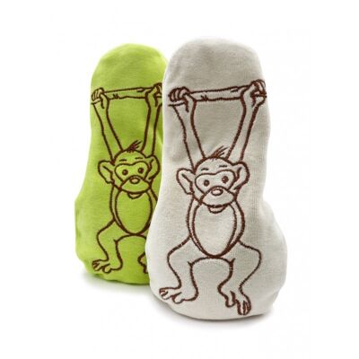 Borsa dell'acqua calda in peluche verde scimmia