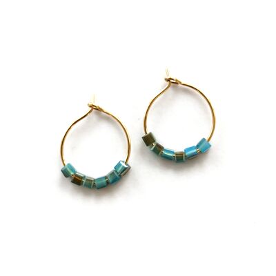 Simply Square aqua earrings