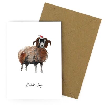 Cartolina d'auguri di Natale Swaledale pecore