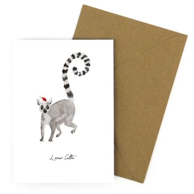 Verschwörung Ring Tailed Lemur Weihnachtsgrußkarte