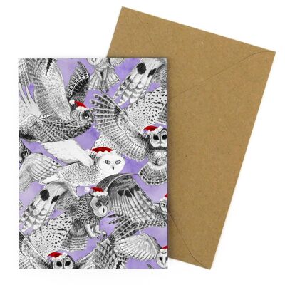 Parliament of Christmas Owls Greeting Card