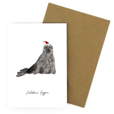 Christmas Grey Seal Greeting Card