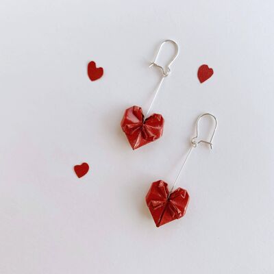 .Heart Silver Earrings.