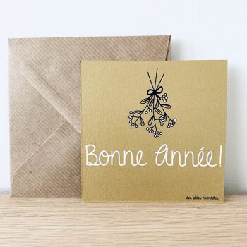 Carte - Bonne année - Dorée 1