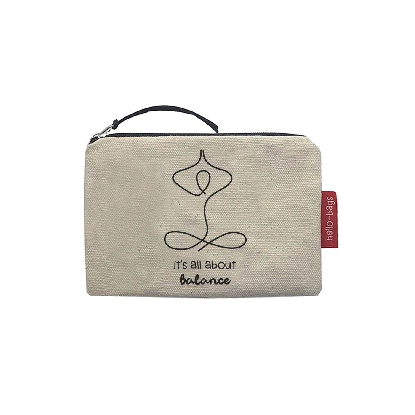 Borsa / Portafoglio / Portacarte, 100% Cotone, modello "It's all about balance"