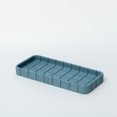 Tile Oblong Tray - Steel Blue