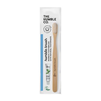 Humble Bürste + Zahnpasta – Erwachsene, weiß, weich