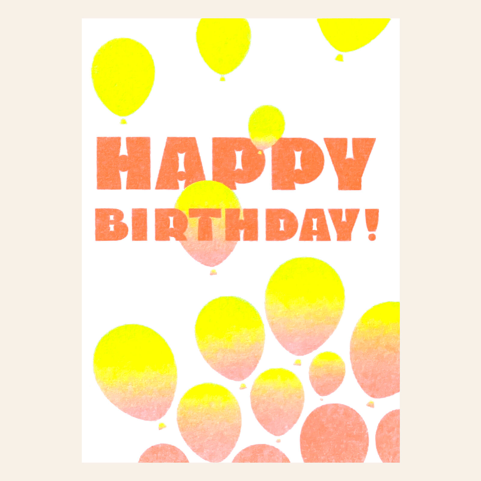 Risographie Postkarte – Happy Balloon – DIN A6