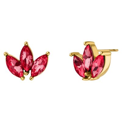 Lotus Ohrstecker | 18K vergoldet Gold Rubyrot