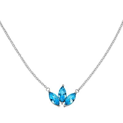 Lotus Halskette | 18K vergoldet Silber Aquamarineblau