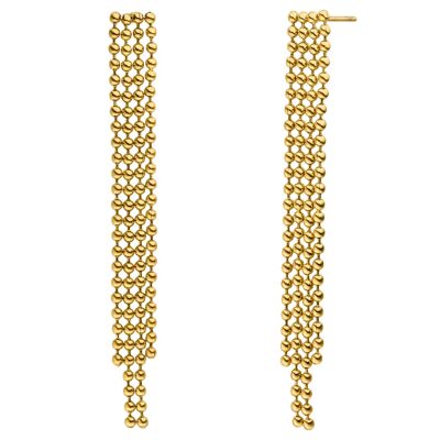 Hanging Beads Ohrstecker | 18K vergoldet Silber