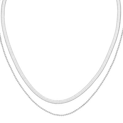 Sleeky | 18K vergoldete Halskette Silber